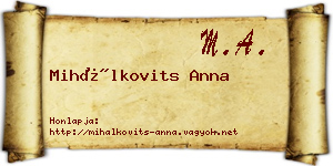 Mihálkovits Anna névjegykártya